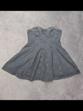 Forever 21 Light Blue Denim Strapless Dress